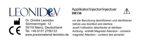 Injecteur gravitationnel d'acupuncture de main DB136