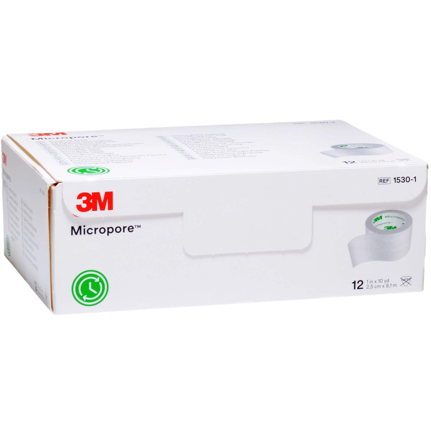 3M Micropore 2,5cm x 9,1m, 12 pièces