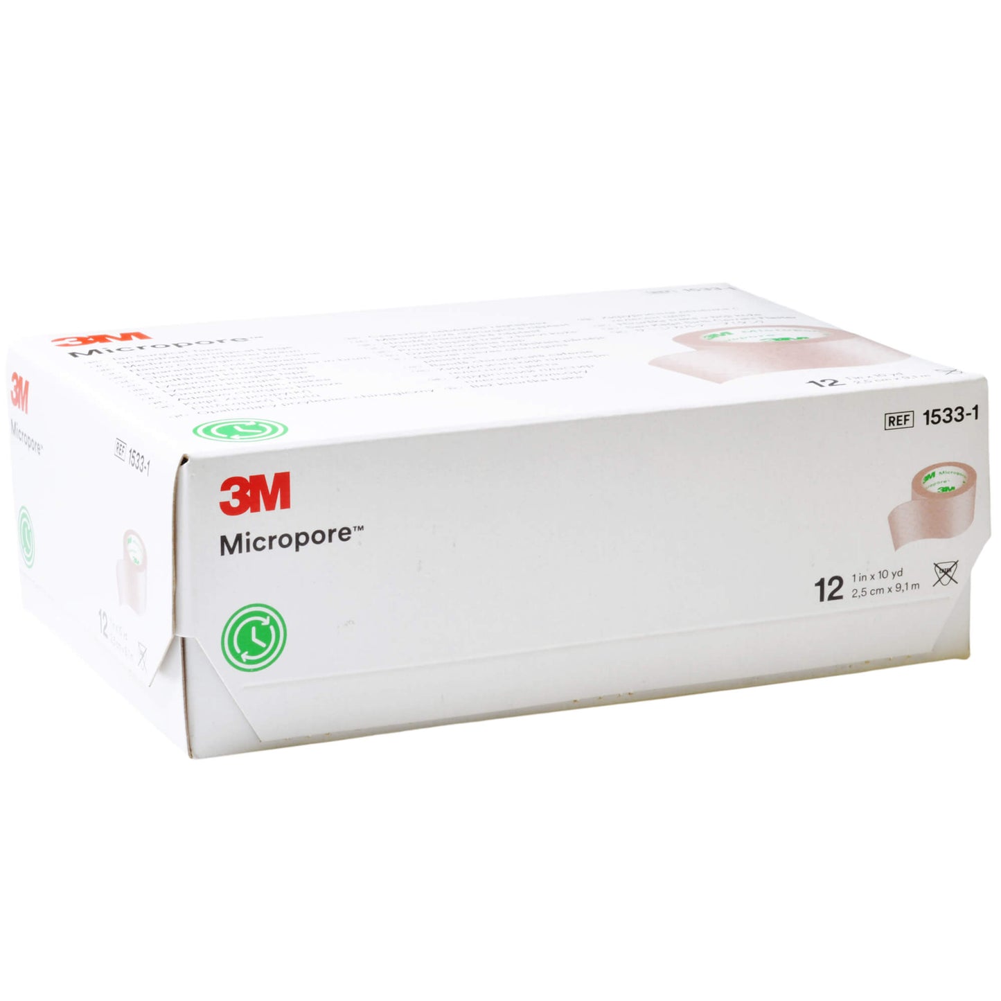 3M Micropore beige 1,25cm x 9,1m, 12 pièces