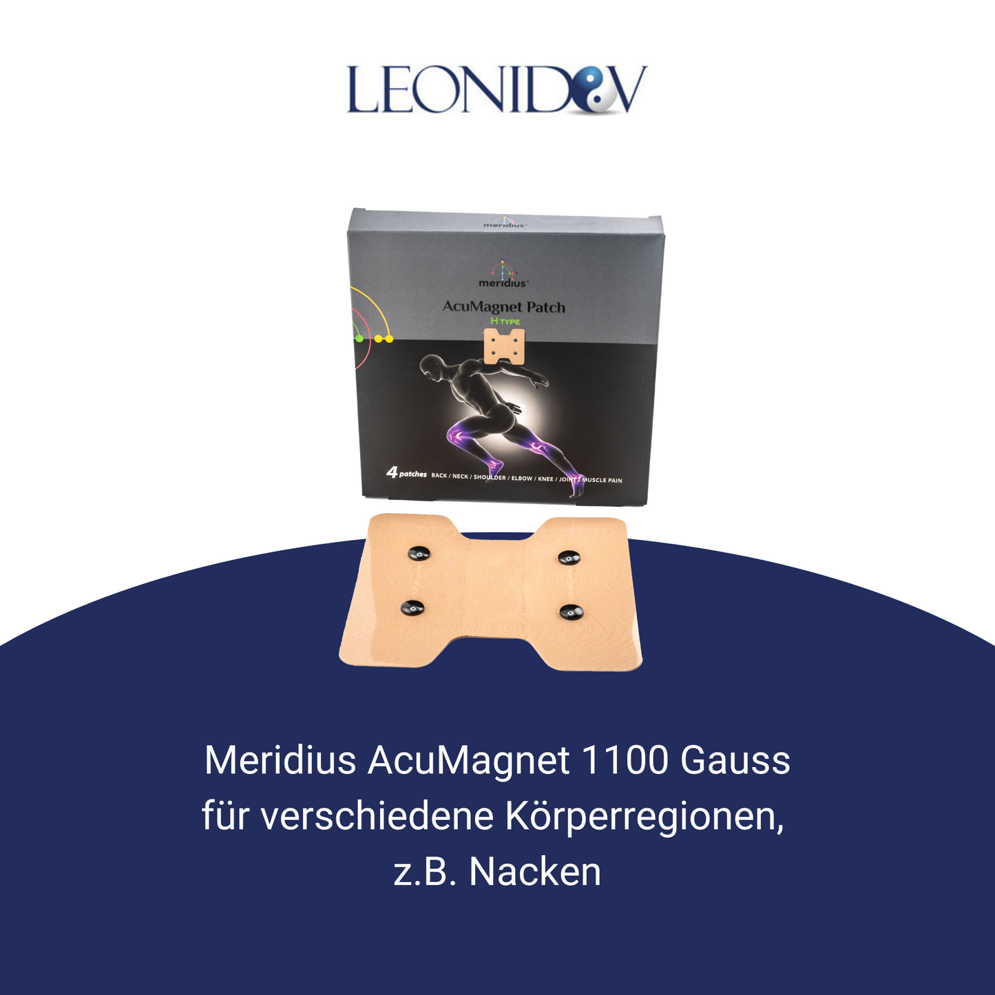 Magnetpflaster H-Form - Meridius AcuMagnet 1100 Gauss