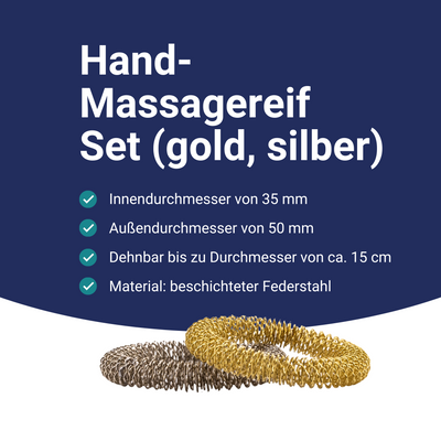 Set des bracelets de massage pour main et bras (argenté et doré)